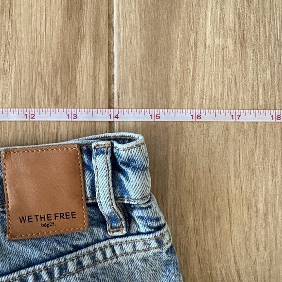 Free People New Dawn Flare Jeans Women's 30 Blue Denim Distressed High Rise Boho - Picture 9 of 11